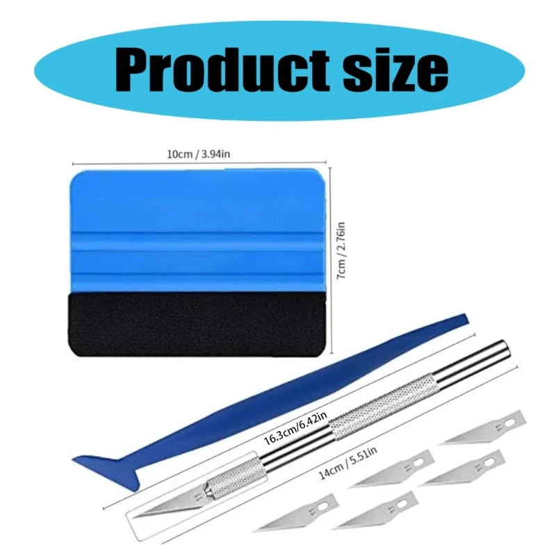 Vinyl Wrap Tool Kit – Felt Squeegee, Micro Scraper & Knife Vinyl Wrap Tool Kit QXL
