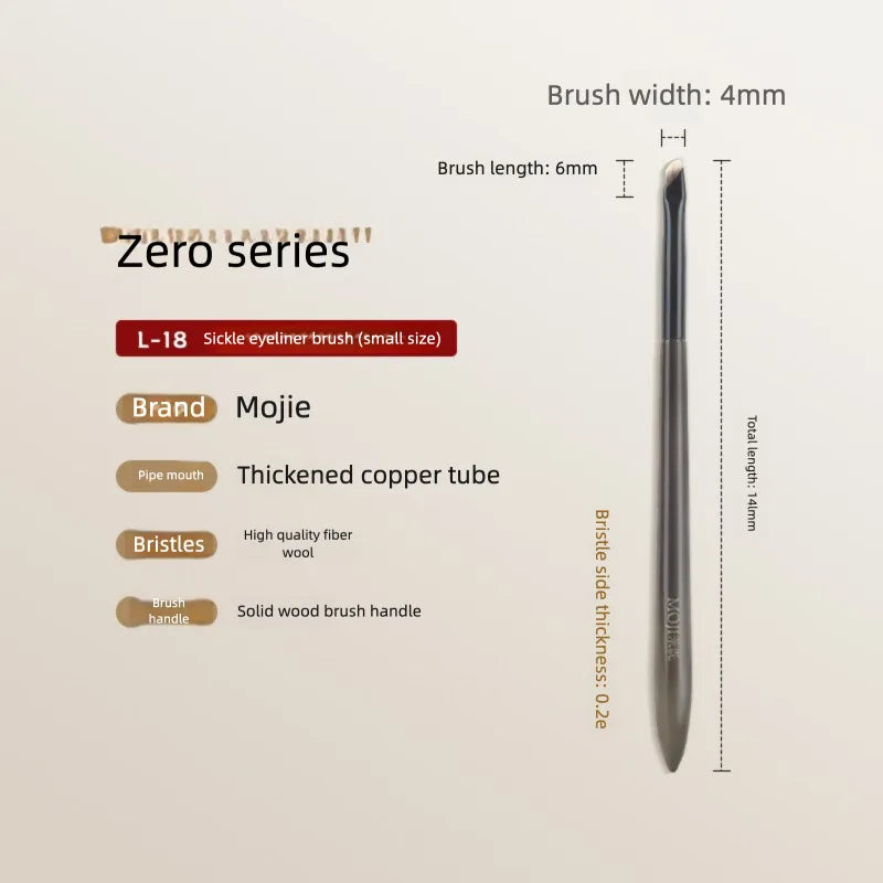Angled Scythe Eyeliner Brush | Lower Lash Line & Brow Eyeliner Makeup Brush QXL L18 small