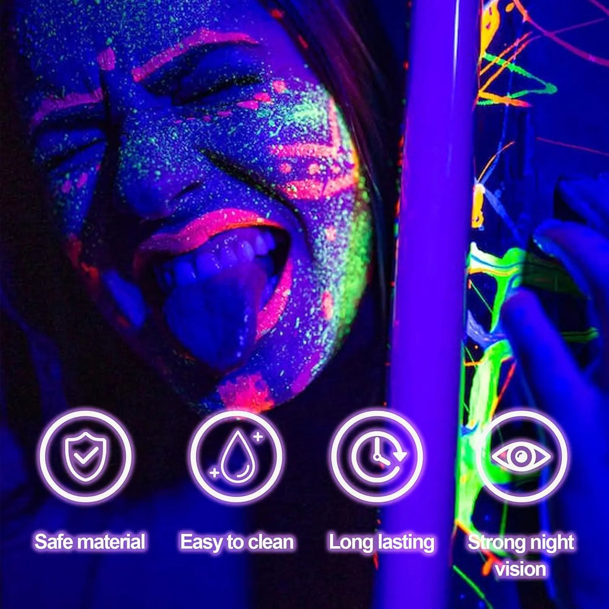 VERONNI 10-Color UV Neon Glow Face & Body Paint Palette UV Body Paint Palette QXL