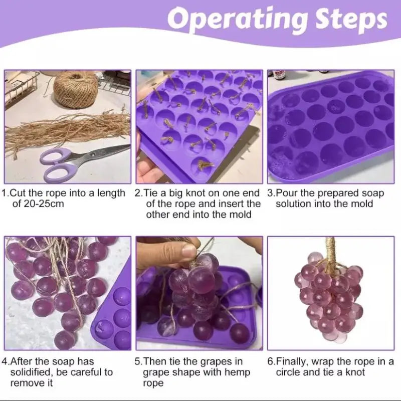 DIY Grape Silicone Soap Mold Kit | Homemade Bath Soap Gift Soap Making Mold Kit QXL
