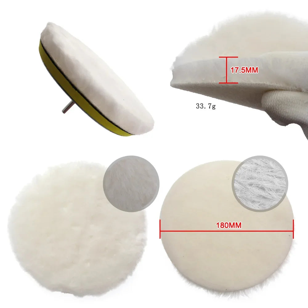 8-Piece Car Buffing Polishing Pad Kit 3/5/7 Inch + Drill Adapter Car Polishing Pad Kit QXL