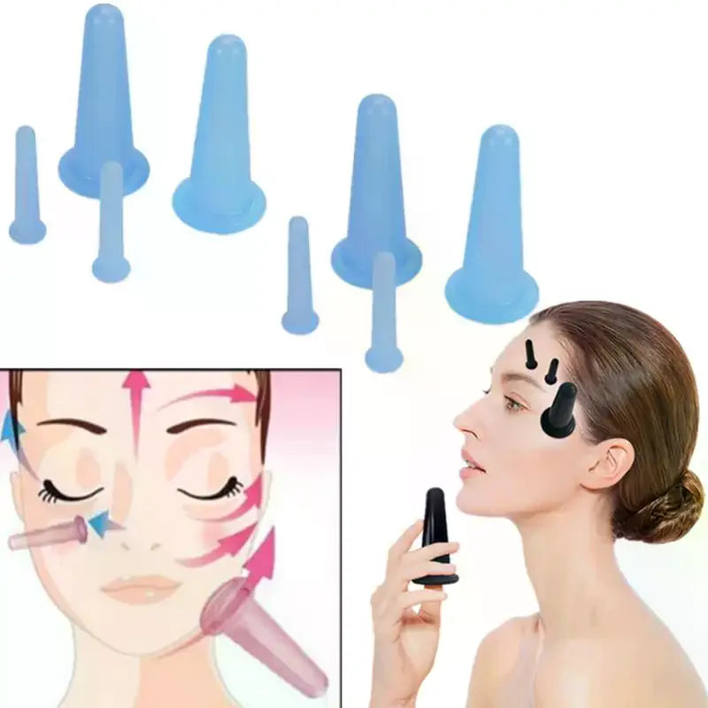 Silicone Facial Cupping Set – Vacuum Massage & Gua Sha Cups Facial Cupping Set QXL