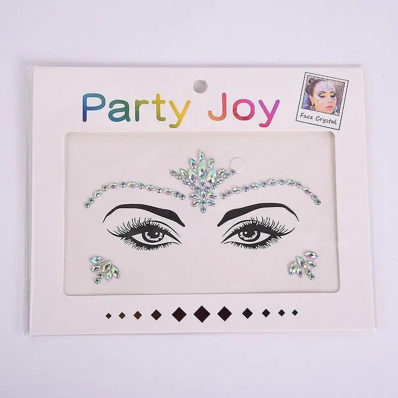 3D Crystal Face Gems Glitter Body Art Stickers | Festival Face Gem Stickers QXL YC-82