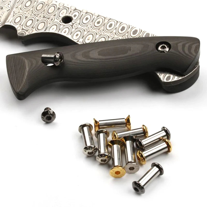 2-Pack Knife Handle Screws & Rivets | Steel & Brass Fasteners Knife Handle Fasteners QXL