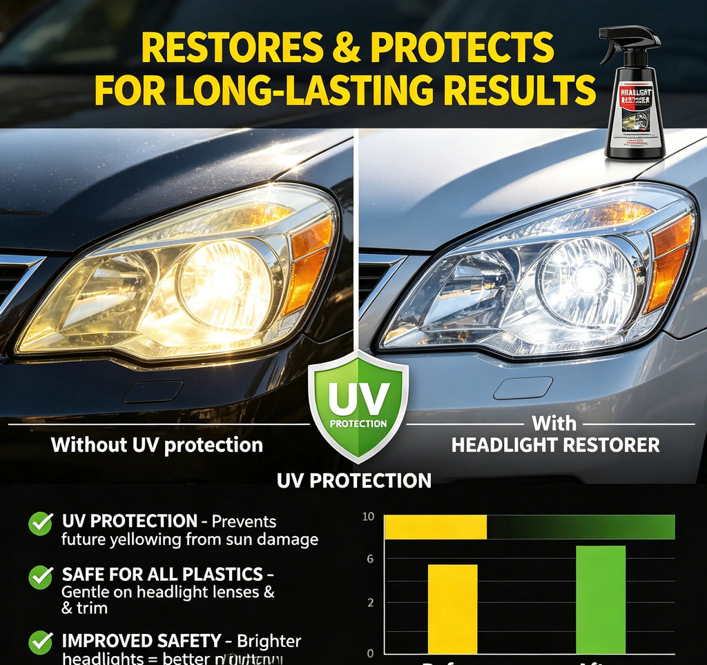 Headlight Restorer Spray – Clear Cloudy & Yellowed Lenses Headlight Restorer Spray QXL