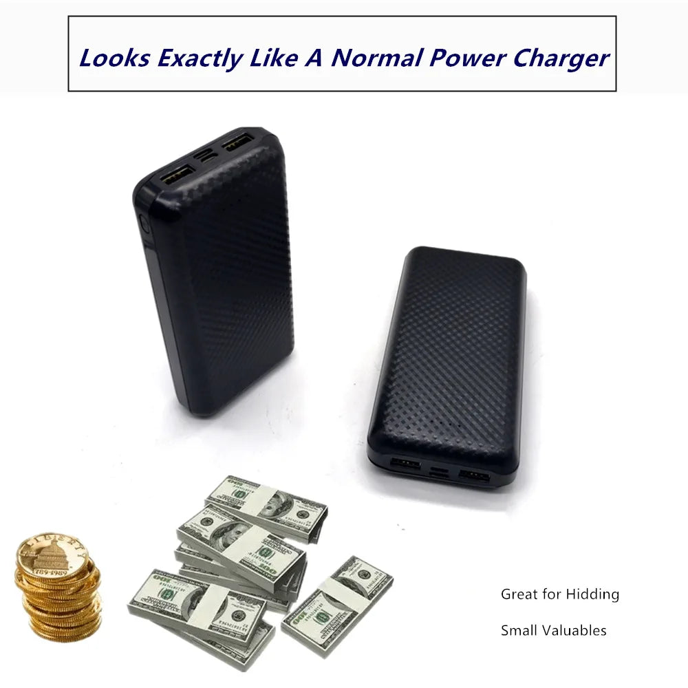 Power Bank Secret Stash Storage Box | Diversion Safe Black Diversion Stash Box QXL