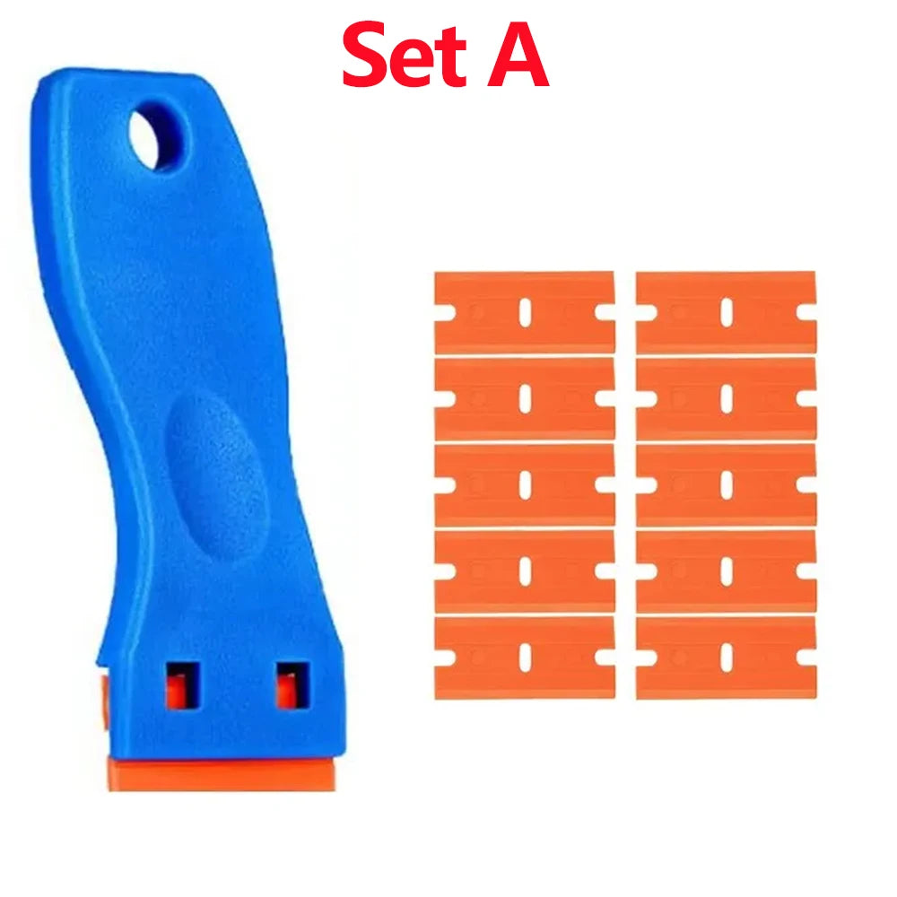 Non-Scratch Plastic Blade Scraper | Sticker & Residue Remover Plastic Blade Scraper QXL Set A