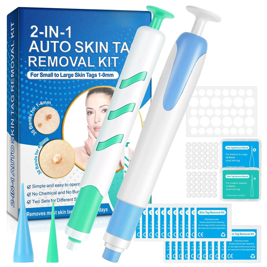 2-in-1 Auto Skin Tag Removal Kit | 60 Bands, 1–9mm Skin Tag Removal Kit QXL blue