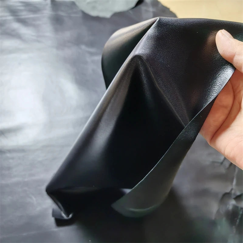 Black First Layer Sheepskin Leather 0.5–0.75mm | Whole Hide Leather Hide Fabric QXL
