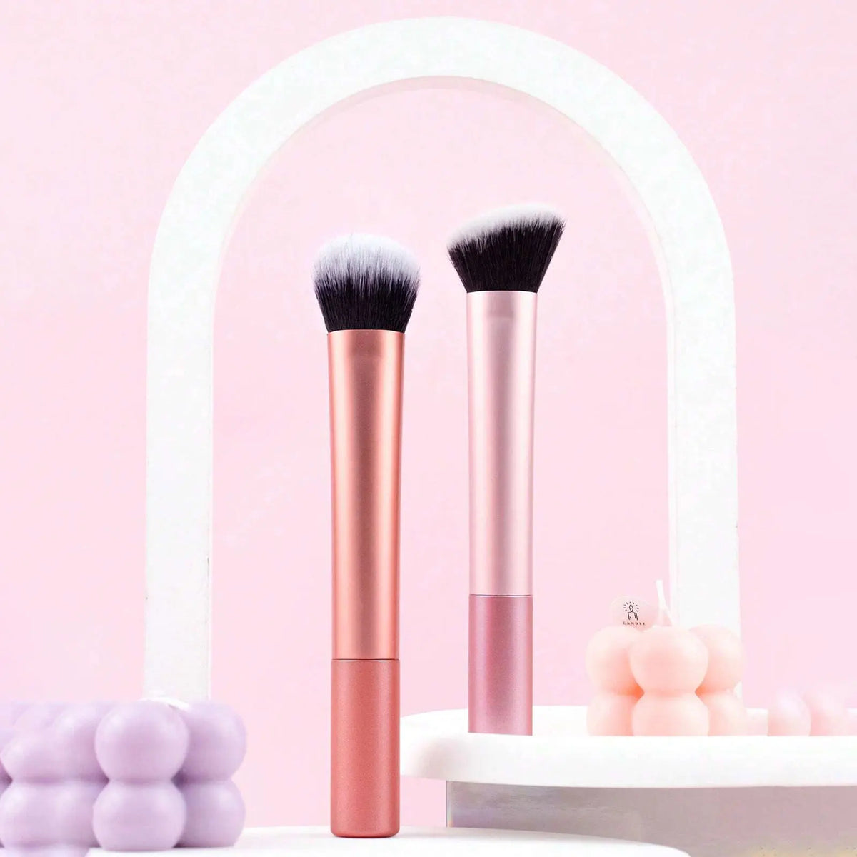 LUXEBLEND 2-Pc Blush & Contour Makeup Brush Set Makeup Brush Set QXL
