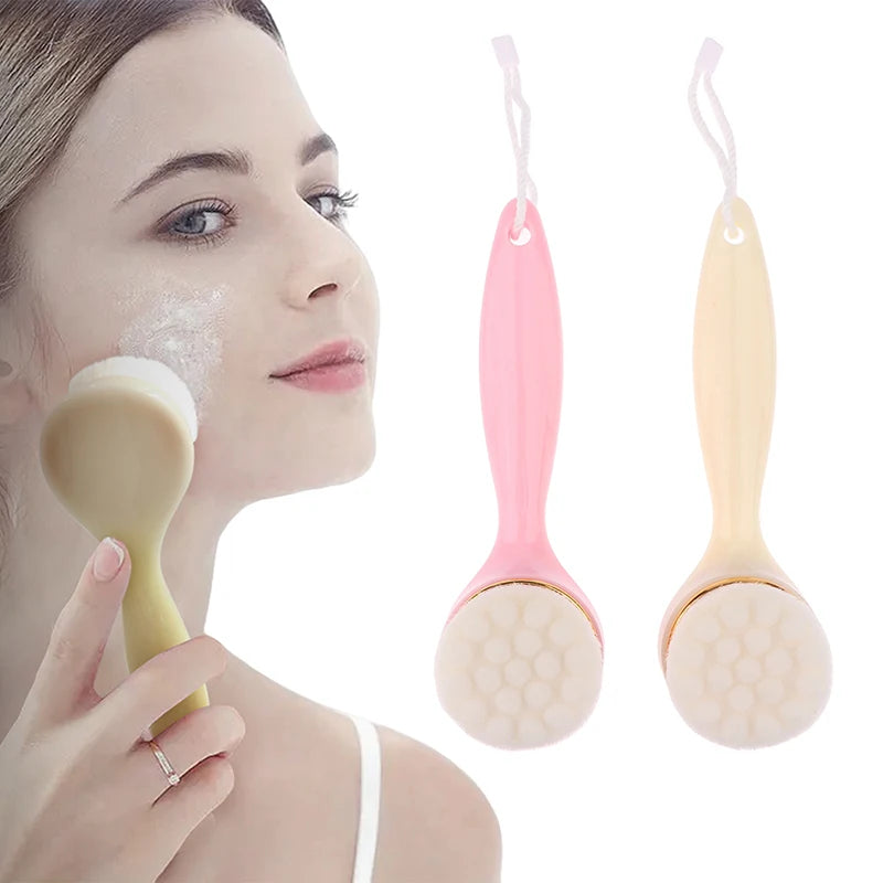 Exfoliating Face Cleansing Brush with Handle | Women Face Cleansing Brush QXL
