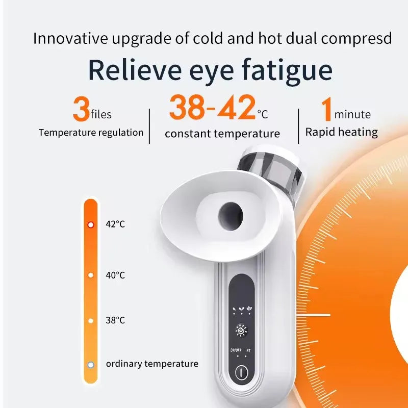 Heated Nano Steam Eye Moisturizer | Hot & Cold Compress Device Eye Steam Massager QXL