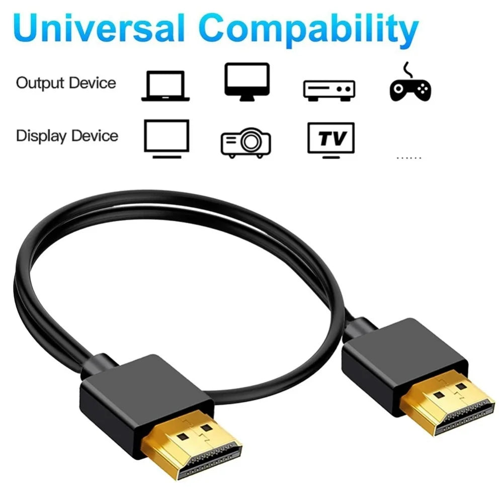 Ultra-Slim HDMI to Mini HDMI Cable 4K@60Hz 18Gbps OD3.2 HDMI Cable QXL