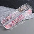 12-Grid Nail Glitter Sequin Set | Star & Heart Flakies Nail Glitter Set QXL D