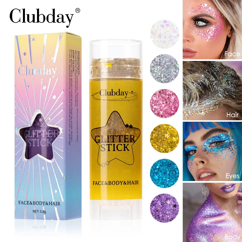 Glitter Stick Makeup Kit – 6 Shades for Face, Eyes & Body Body Glitter Stick QXL
