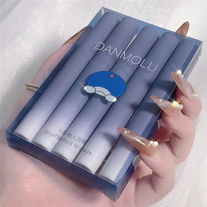 5-Color Matte Lip Glaze Set | Waterproof Long-Lasting Lip Tint Matte Lip Glaze Set QXL 5PCS in 1 Box