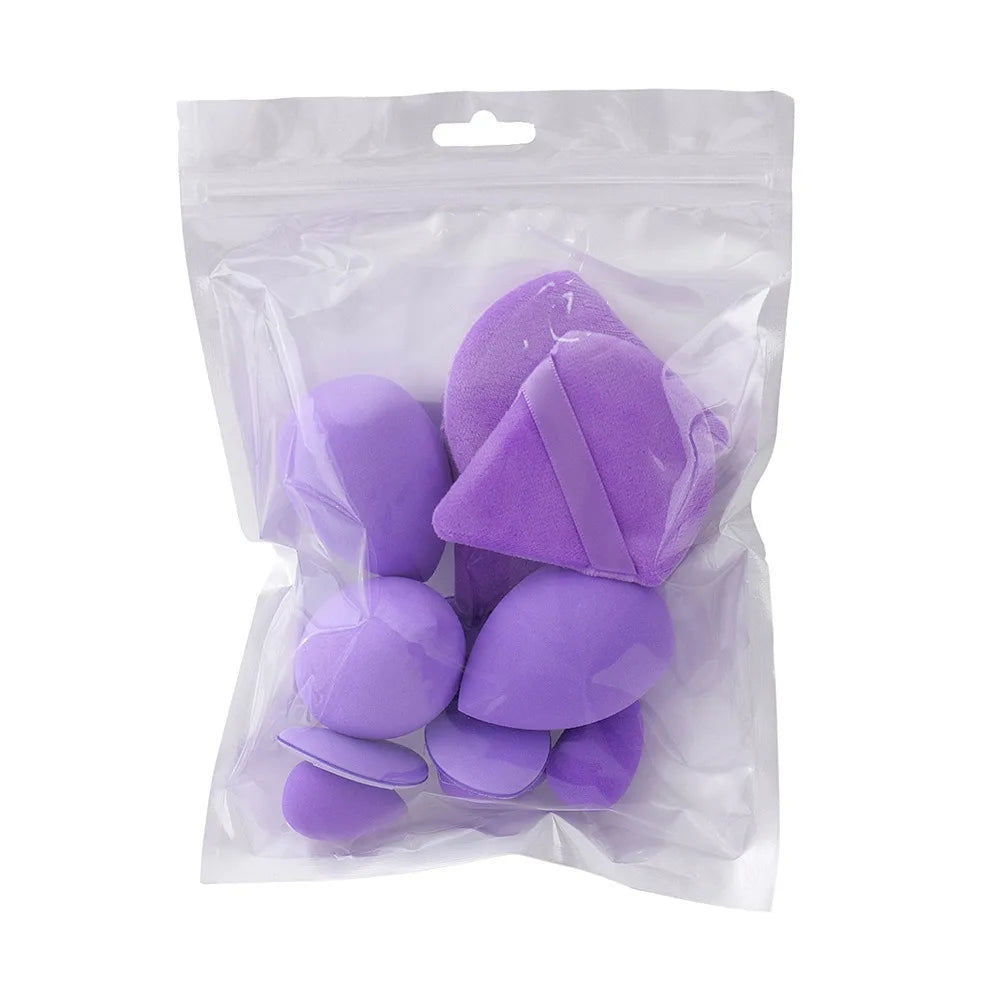 12-Pc Makeup Sponge Set | 4 Types Powder Puff & Blender Makeup Sponge Set QXL