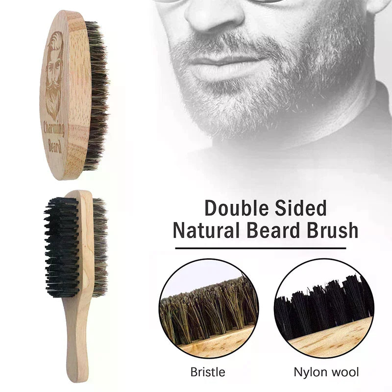 Boar Bristle Men's Shaving Brush | Wood Handle Beard Grooming Men's Shaving Brush QXL