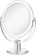 Double-Sided 1X/2X Magnifying Makeup Mirror | 360° Swivel Stand Magnifying Makeup Mirror QXL Transparent-7 inch