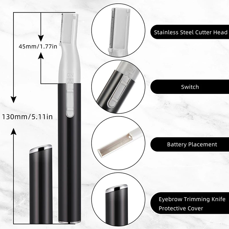 Mini Electric Eyebrow Trimmer & Facial Hair Remover | vvocci Electric Eyebrow Trimmer QXL