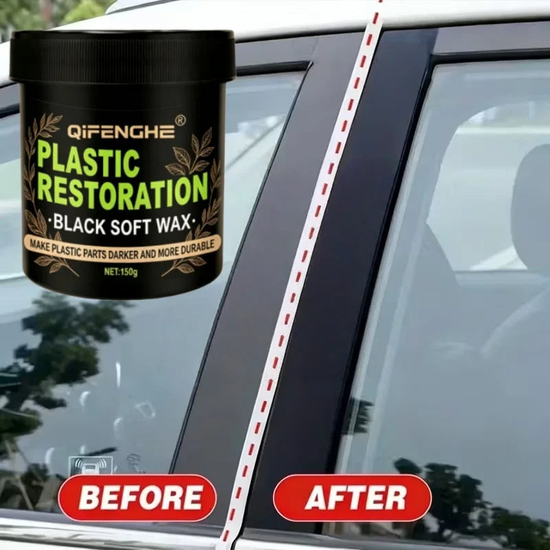 Black Plastic Restorer Soft Wax | Revive Faded Car Trim Plastic Restorer Wax QXL