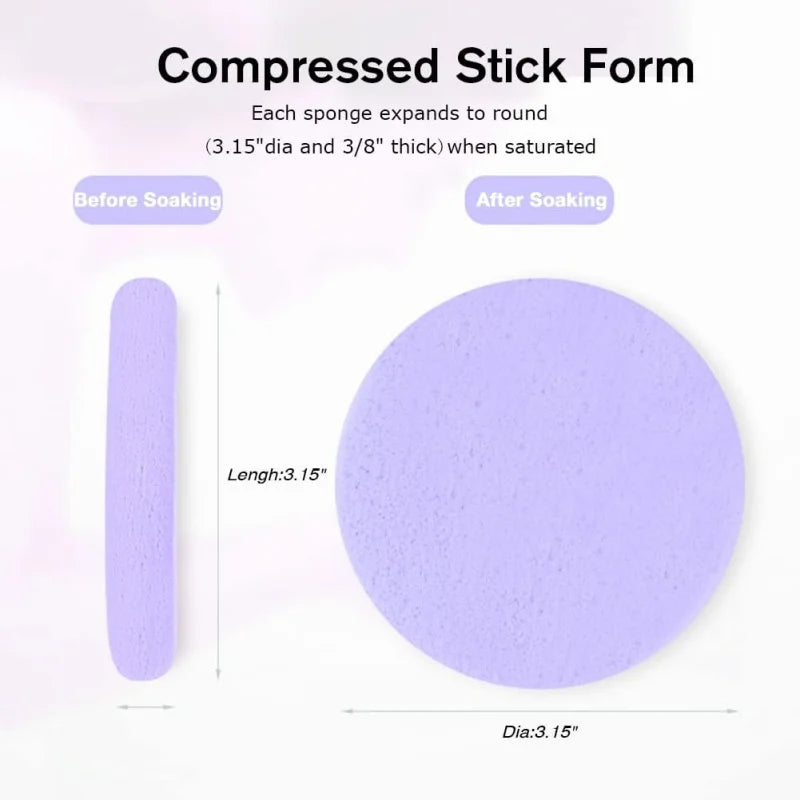 36-Pc Compression Face Wash Sponge Set with Storage Box Facial Cleansing Sponge QXL