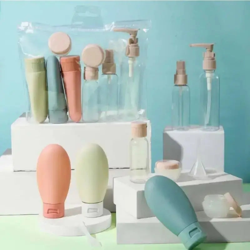 11-Piece Leak-Proof Refillable Travel Bottle Set | Shampoo & Lotion Travel Bottle Set QXL
