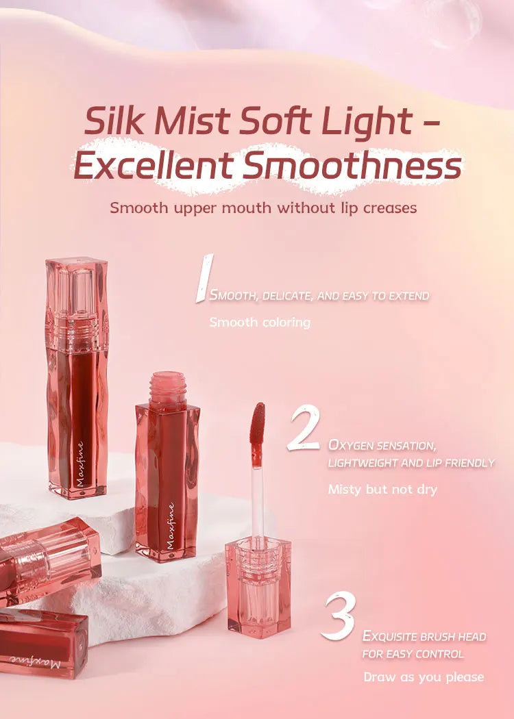 MAXFINE Moisturizing Lip Glaze – Pigmented & Waterproof Liquid Lip Glaze QXL