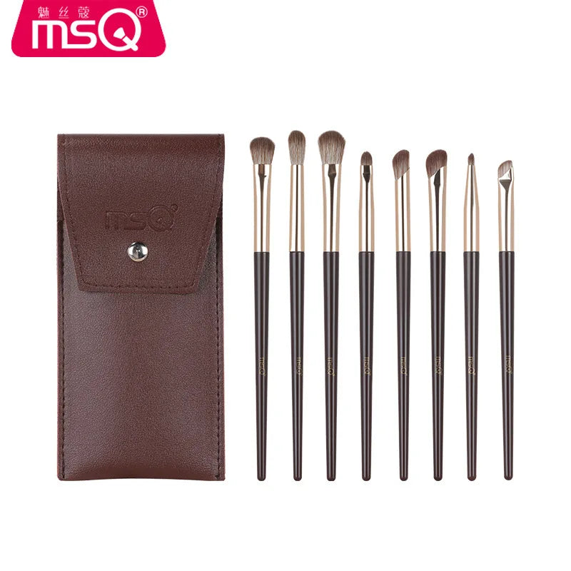 MSQ 8-Piece Soft Fiber Eye & Nose Detail Makeup Brush Set Makeup Brush Set QXL 8 light brush bags