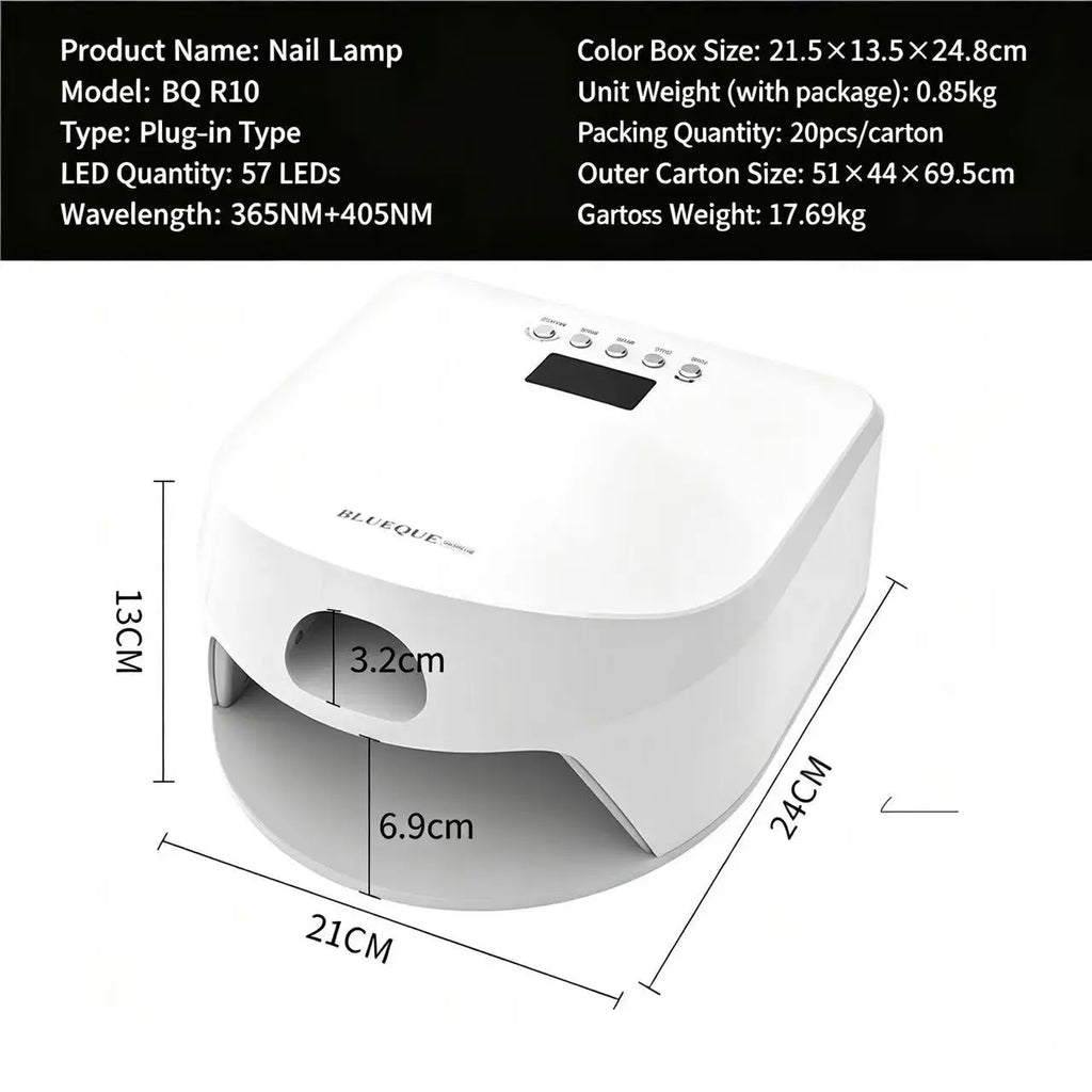 2-in-1 LED Gel Nail Lamp | Auto Sensor & Thumb Port Dryer Gel Nail Curing Lamp QXL