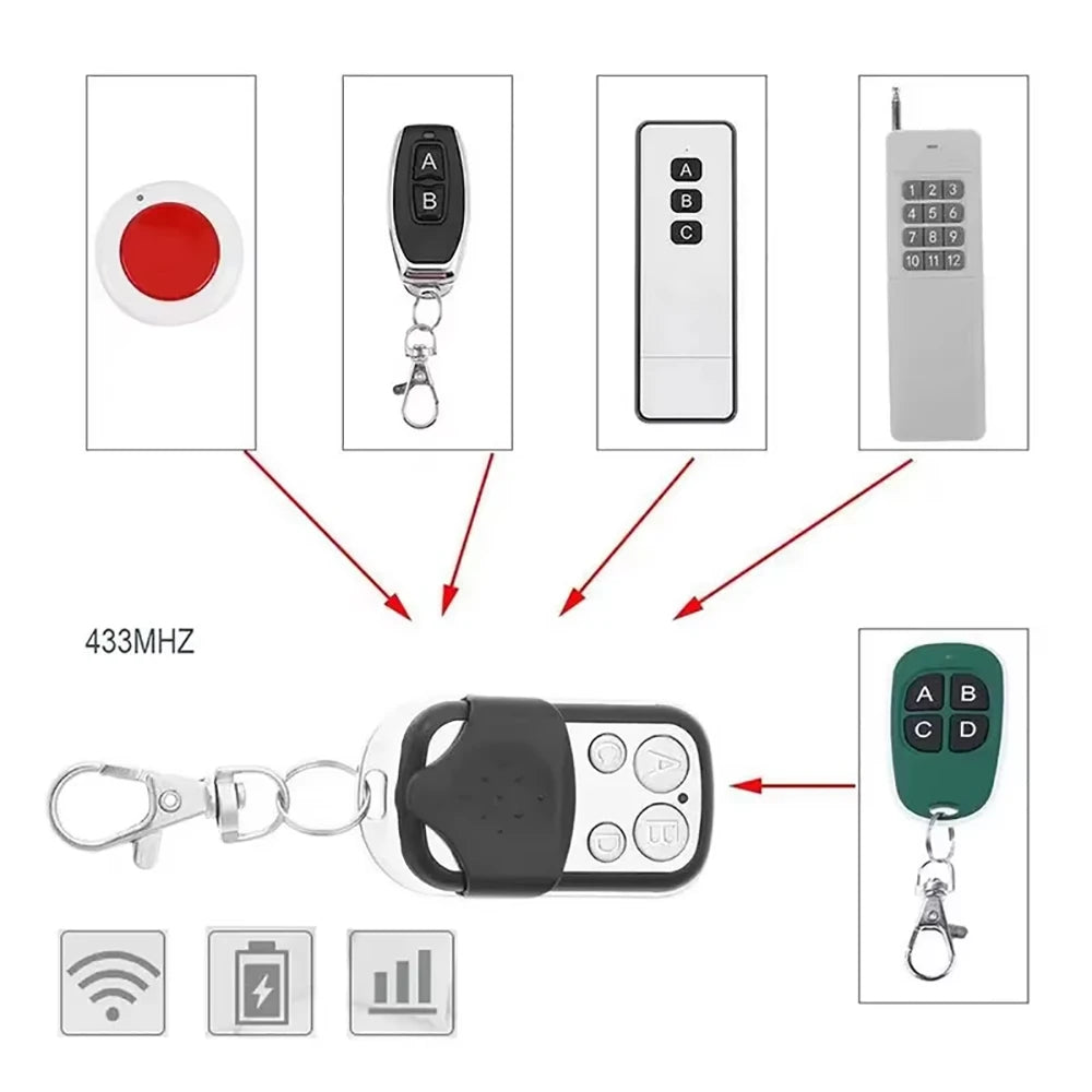 433MHz 4-Button Garage Door Remote Duplicator | Clone & Learn Remote Control Duplicator QXL