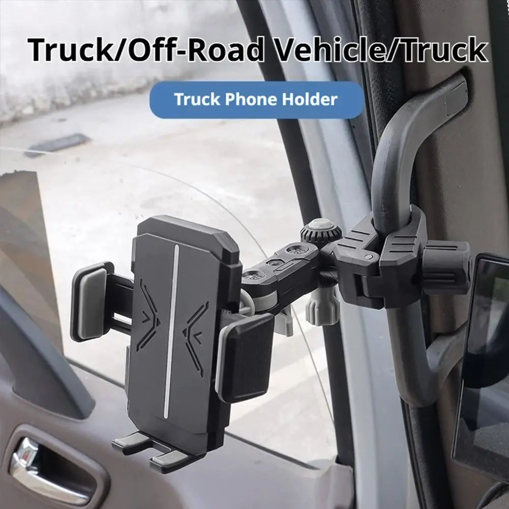 Heavy-Duty Shockproof Phone Mount for Trucks & Forklifts Vehicle Phone Mount QXL