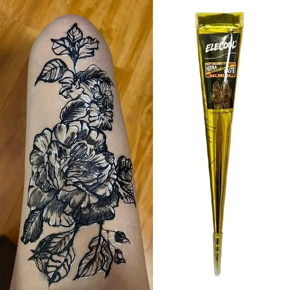 Black Henna Temporary Tattoo Paste Cone | Body Art Ink Temporary Tattoo Paste QXL