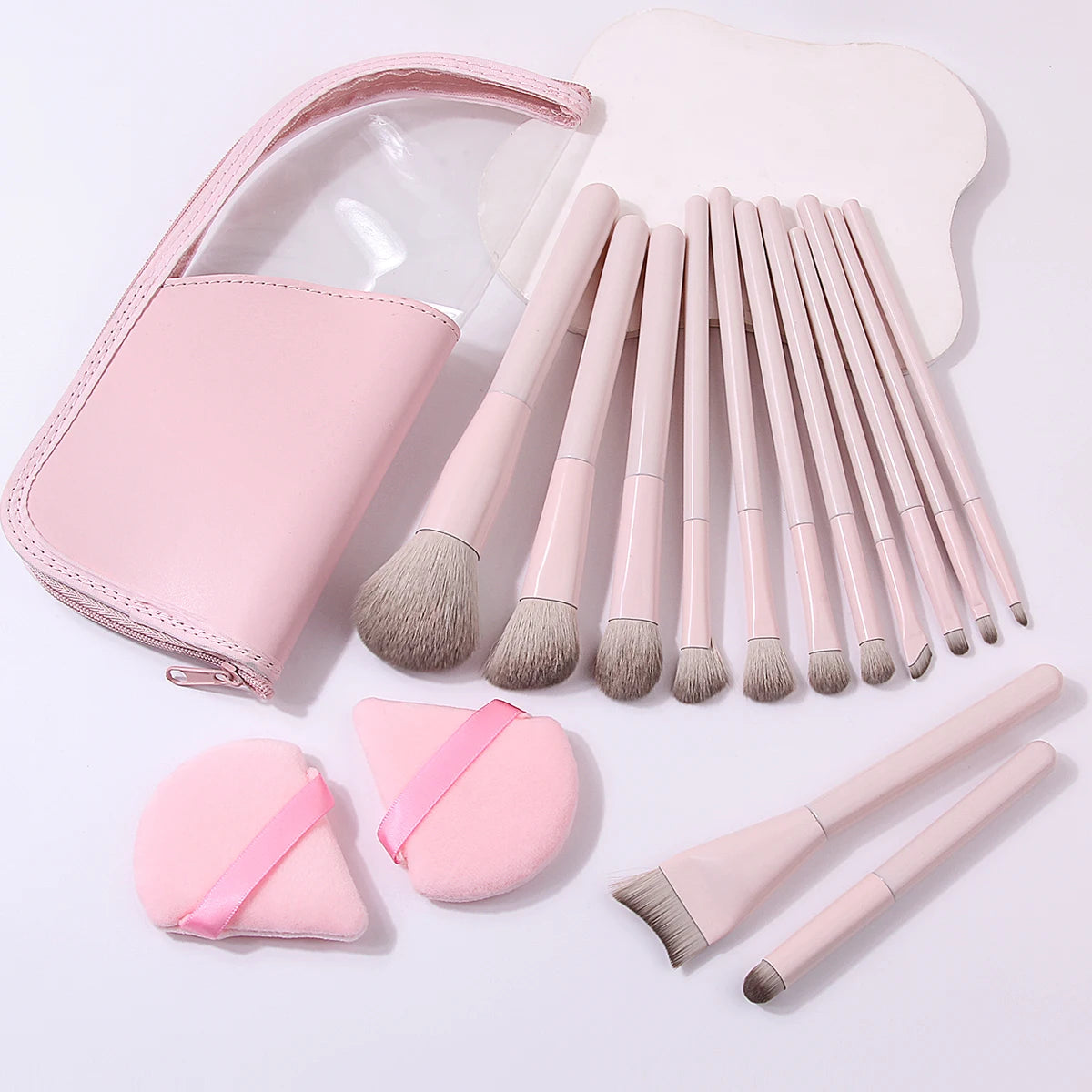 16-Piece Makeup Brush Set with Puff & PU Leather Pouch Makeup Brush Set QXL