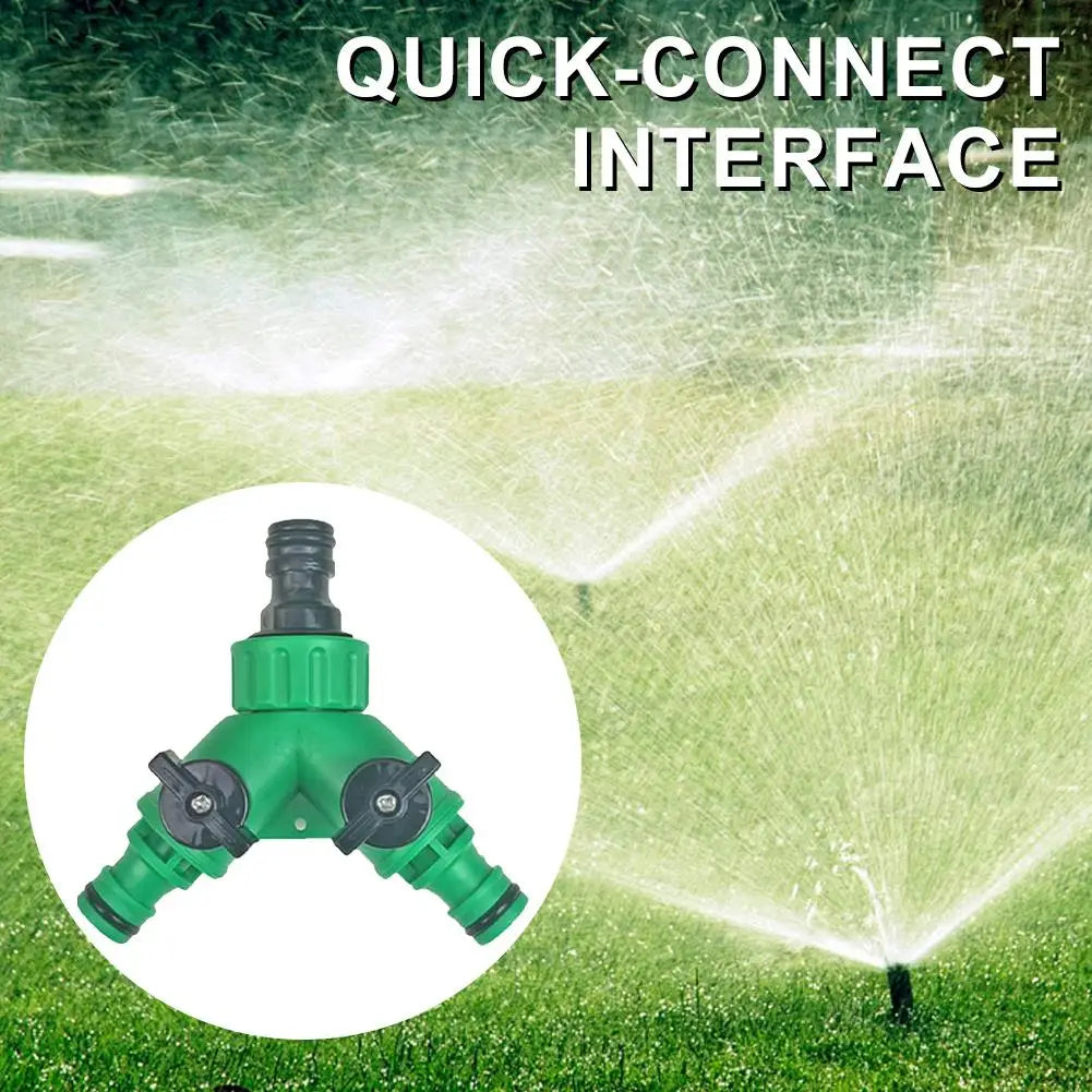 Y-Shape 2-Way Garden Hose Splitter | Dual Valve Connector Garden Hose Splitter QXL