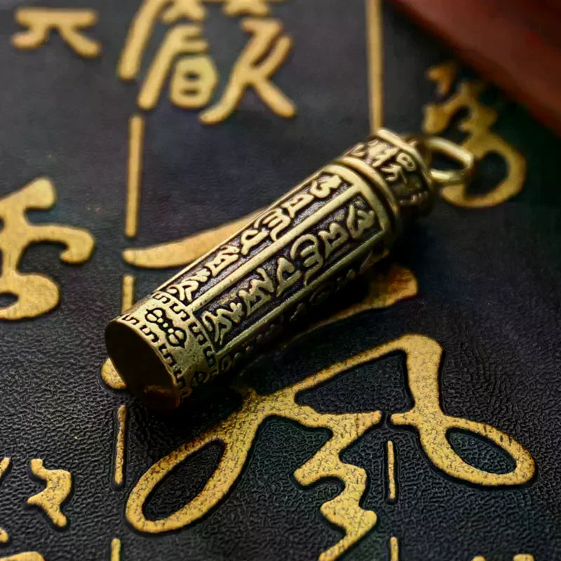 Brass Cylinder Pill Box Keychain | Compact Medicine Container Pill Box Keychain QXL