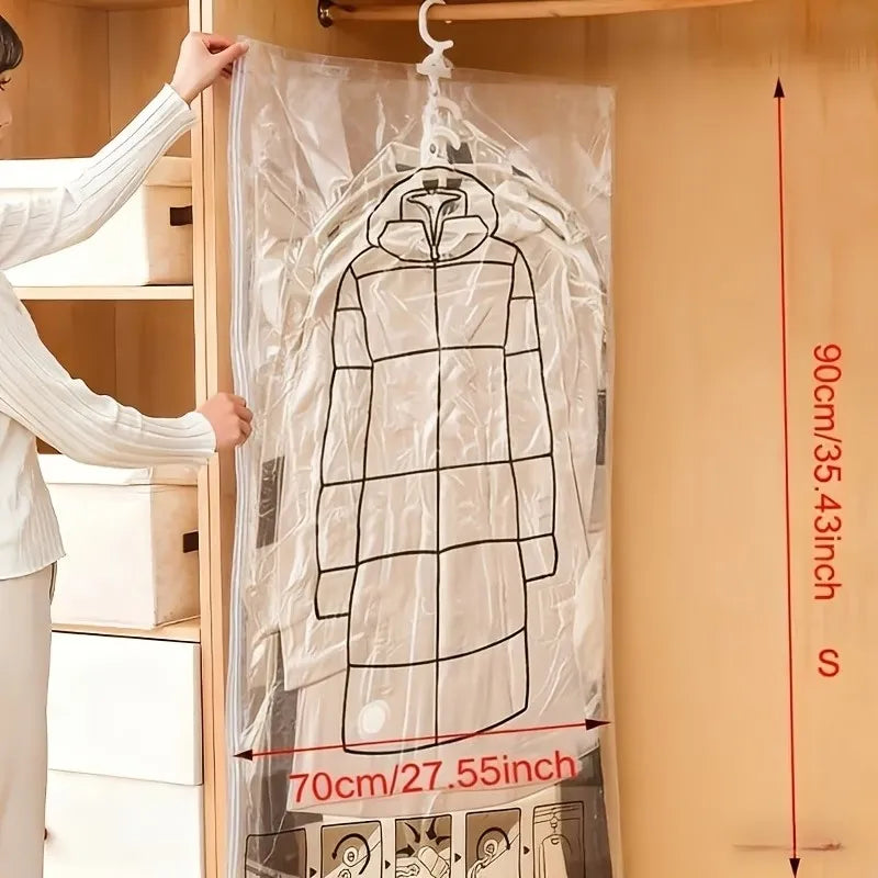 Extra Large 5-Hook Vacuum Compression Bag – No Pump Needed Vacuum Storage Bag QXL