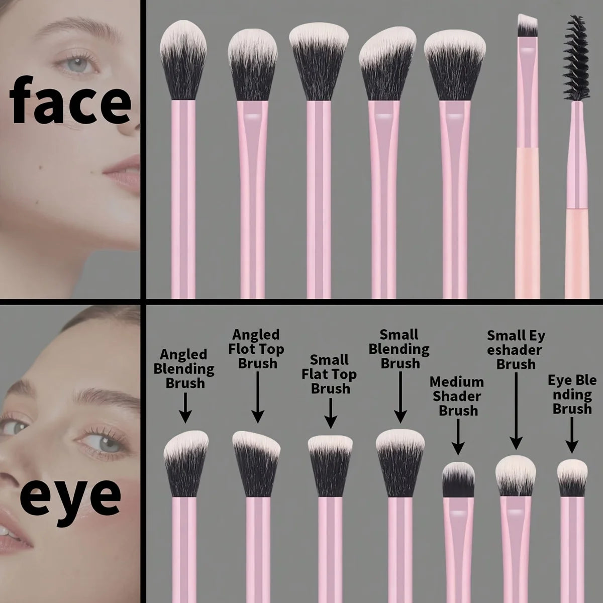 13-Pc Professional Makeup Brush Set | Face & Eye Brushes Makeup Brush Set QXL
