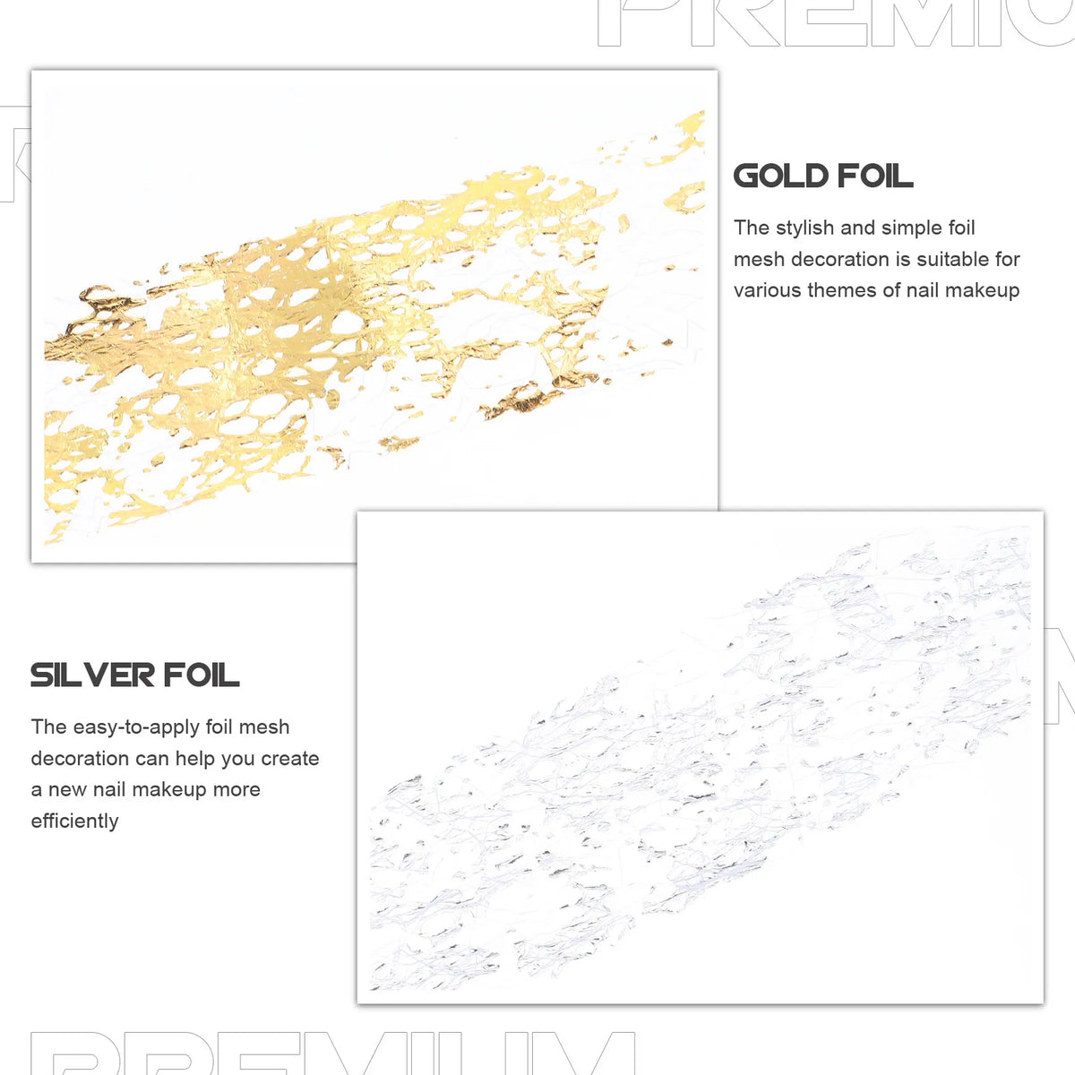 6-Pack Gold Foil Mesh Nail Art Decorations | DIY Manicure Set Nail Art Decoration QXL