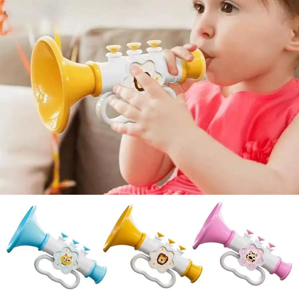 Kids Mini Tiger Horn Trumpet Toy with Hanging Rope | 1–3 Pack Kids Musical Toy QXL
