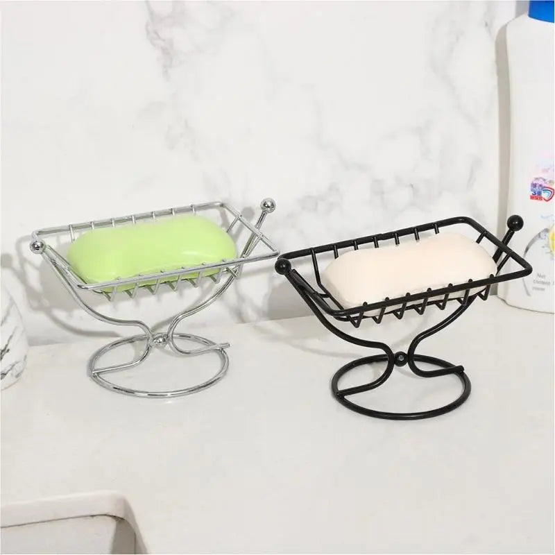 Rustproof Metal Soap Dish Holder | Square Wire Drain Design Soap Dish Holder QXL