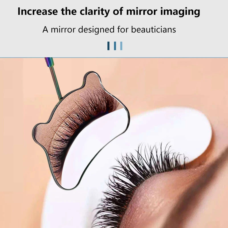 Cat Head Eyelash Extension Checking Mirror | Stainless Steel Lash Extension Mirror QXL
