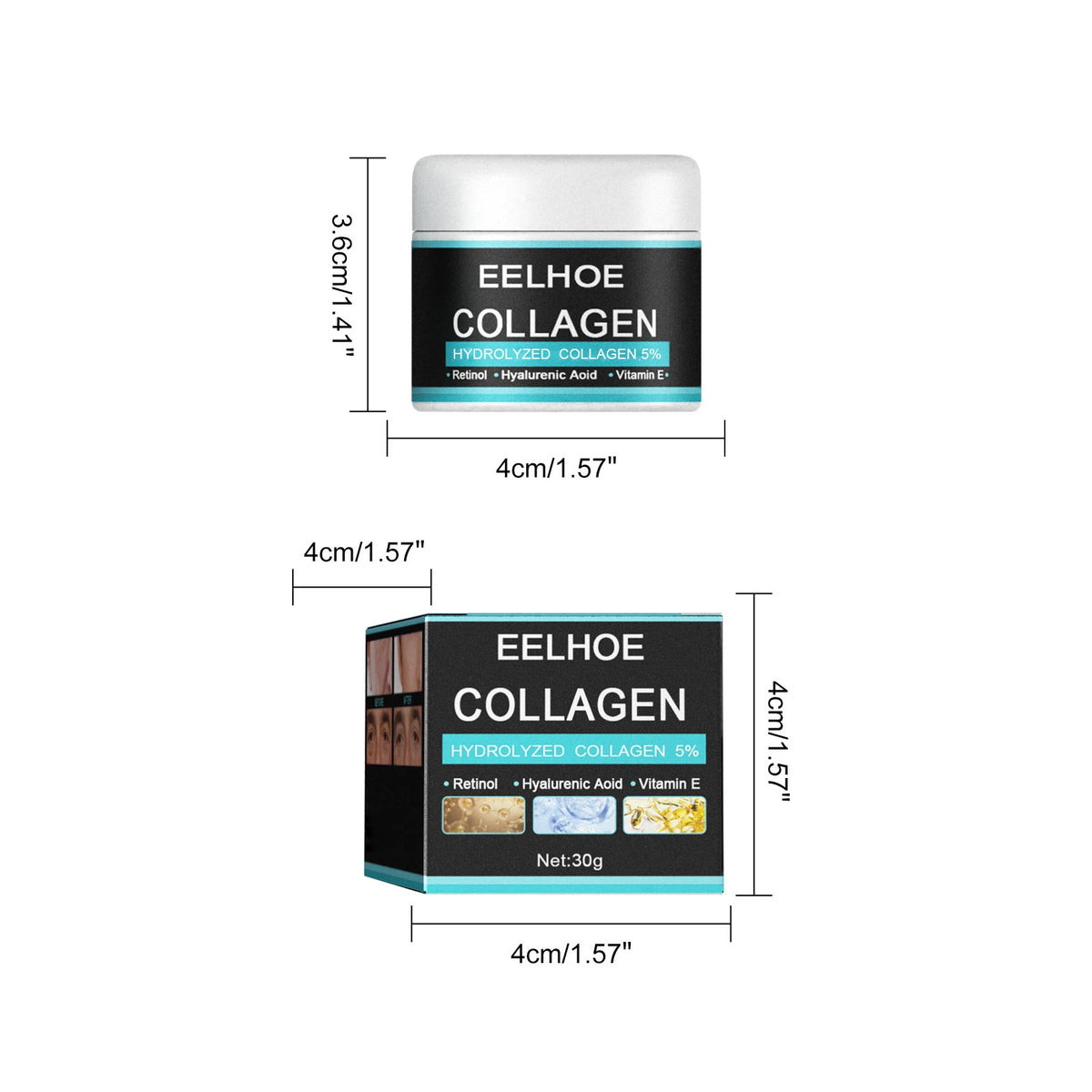 Eelhoe Men's Retinol Collagen Anti-Wrinkle Face Cream 30/50g Men's Face Cream QXL 30g-1PCS