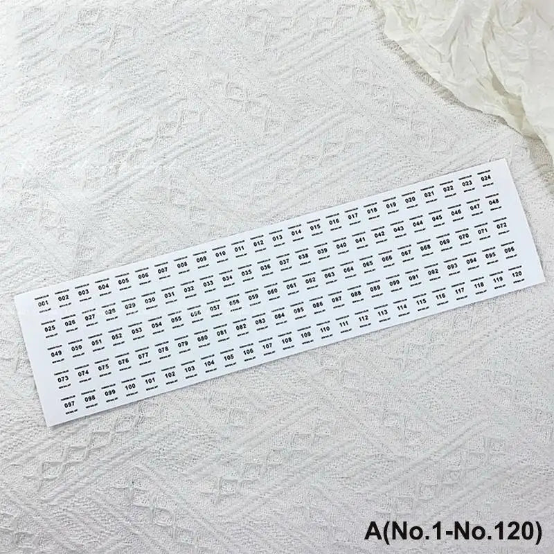 No.1–240 Nail Polish Number Stickers | Color Label Sheet Nail Organization Stickers QXL 1-120
