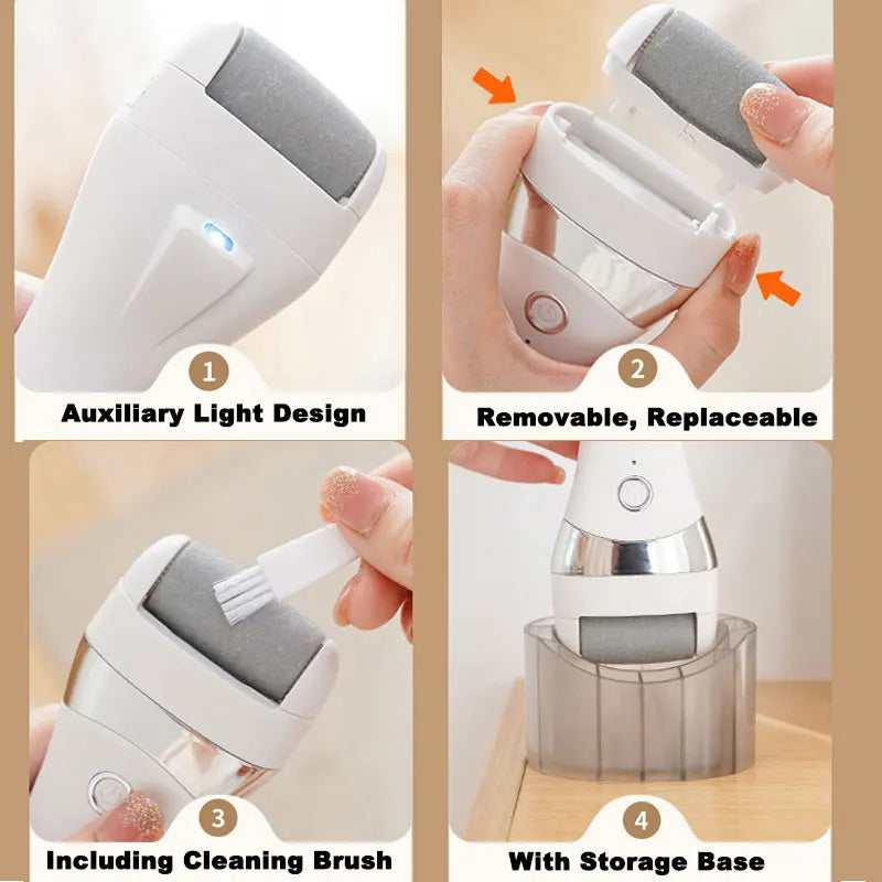 3-in-1 Rechargeable Electric Foot File & Callus Remover Electric Foot File QXL