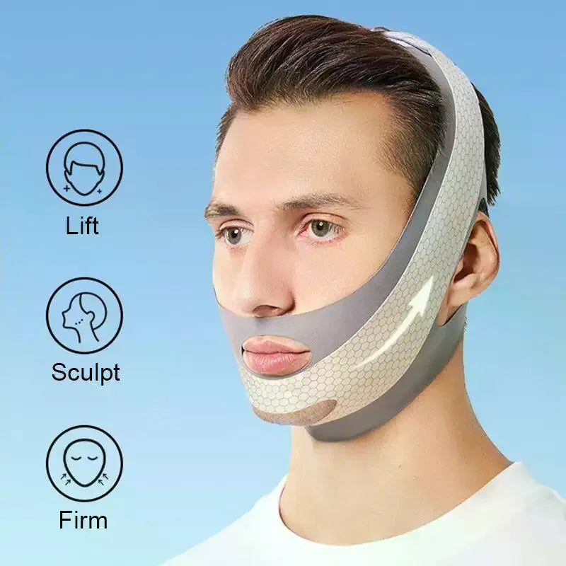 Men's V-Face Lifting Bandage | Chin Contouring Face Mask Face Lifting Bandage QXL