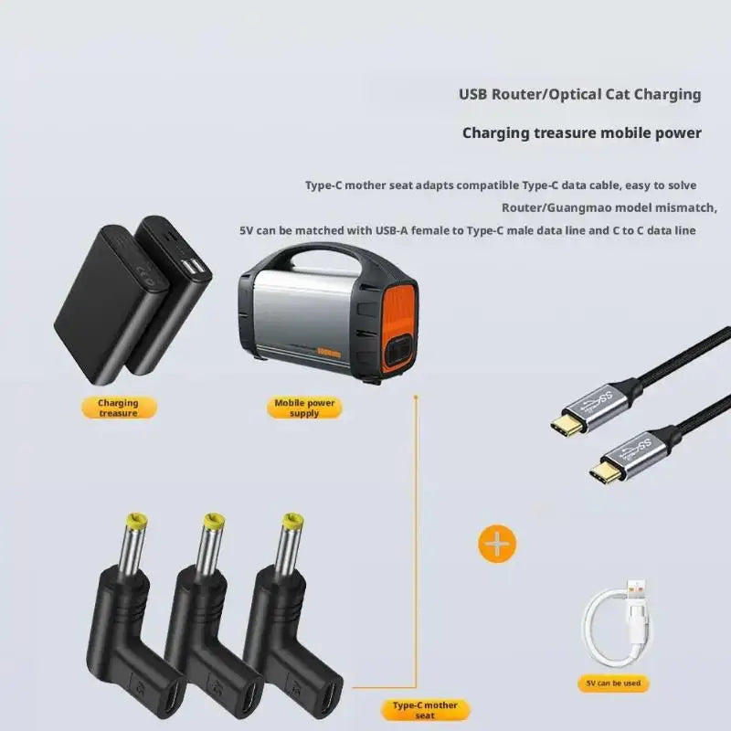 USB-C to DC Barrel Adapter 5V for PSP 1000/2000/3000 DC Power Adapter QXL