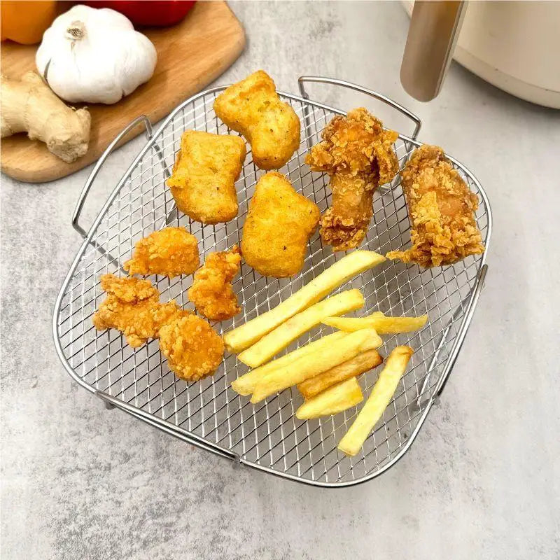 Stainless Steel Air Fryer Rack | Roasting, Dehydrator & BBQ Air Fryer Rack QXL