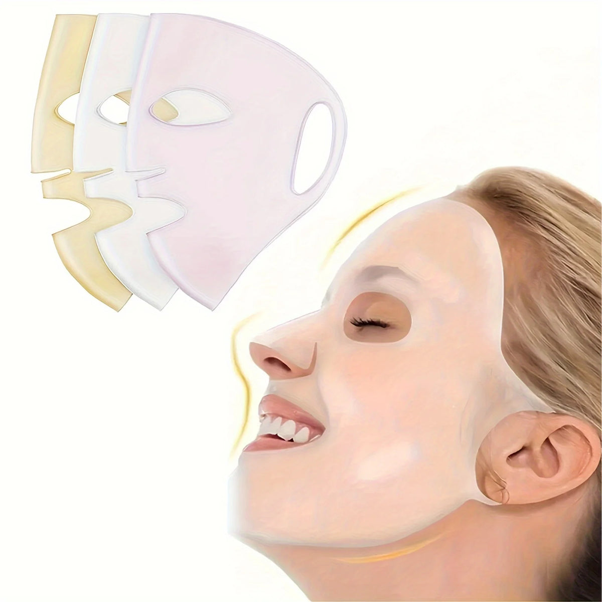 Reusable 3D Silicone Ear Hook Face Mask | Moisturizing Tool Silicone Face Mask QXL