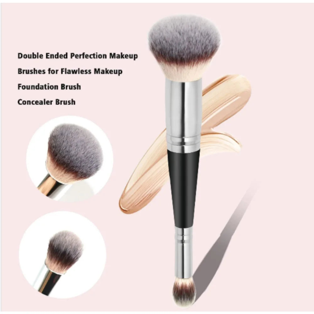 2-in-1 Double-Ended Makeup Brush | Foundation, Blush & Concealer Makeup Brush QXL